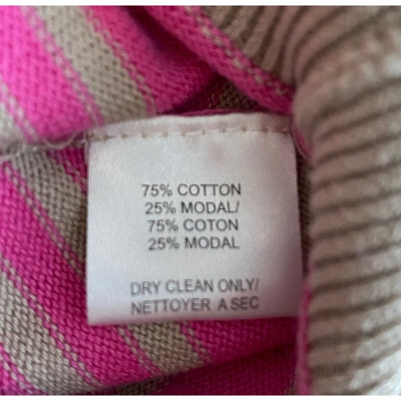 Trina Turk Womens Sz S Pink Tan Striped Sweater - Picture 10 of 10